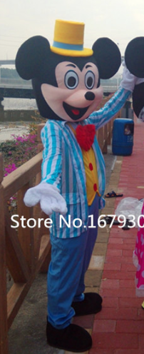 Mickey Mouse Blauw Pak Mascotte Kostuum